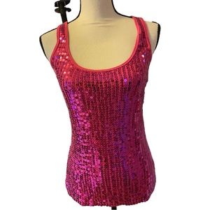Rue 21 Womens (M) Hot Pink Sequine Razor Back Top